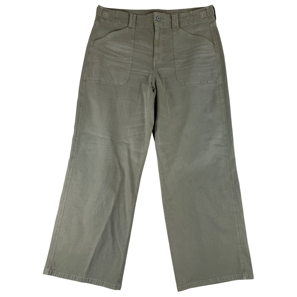 American Eagle Stovepipe Pants Womens 12 Short Olive Green Utility Stretch